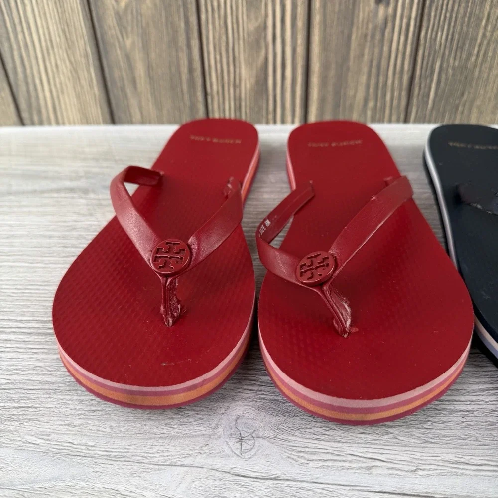 Troy Burch 2 pairs Flip Flops Thong sandals size 8 READ Description
